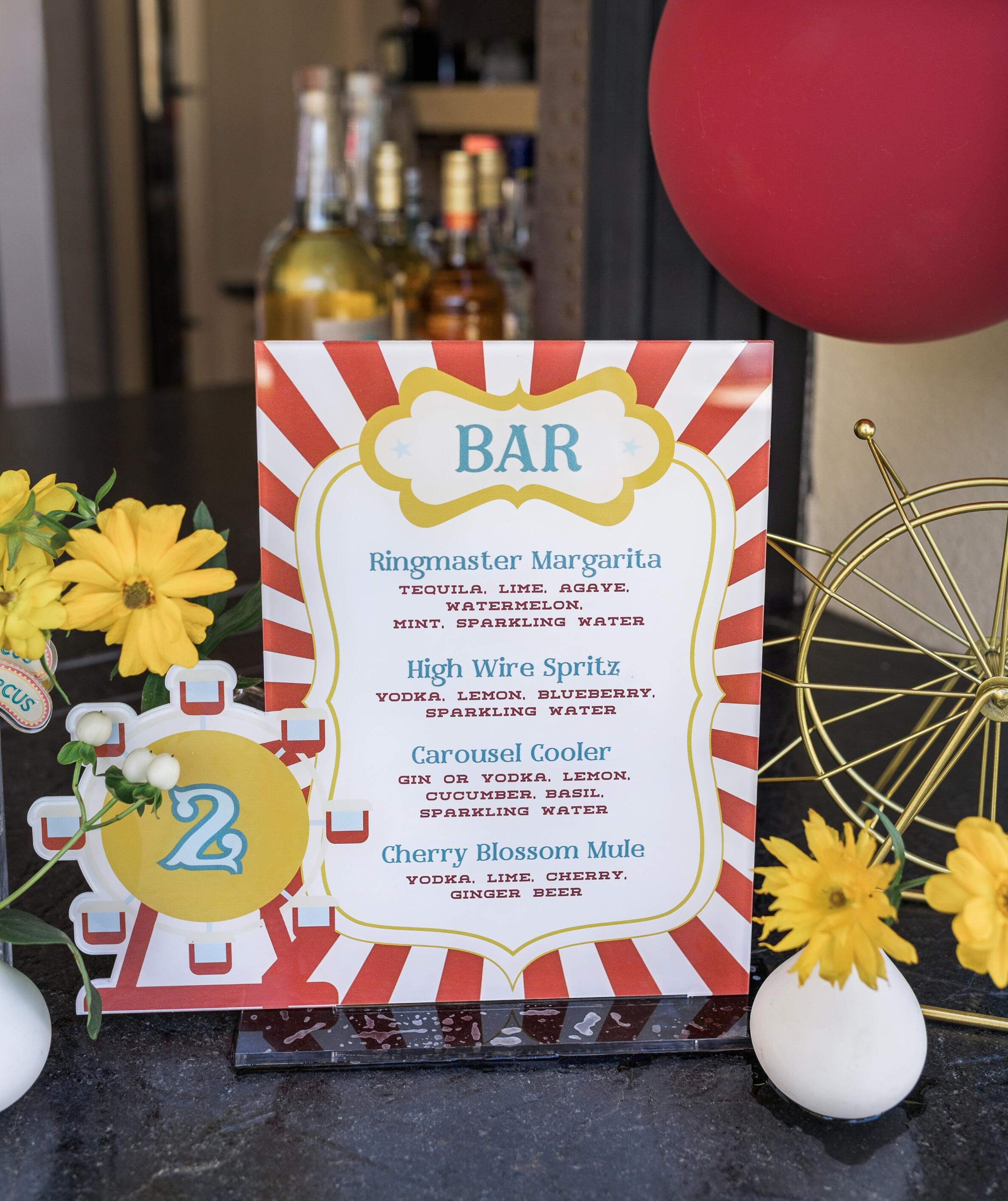 Custom Birthday Party Cocktail Menu Custom Birthday Party Cocktail Menu